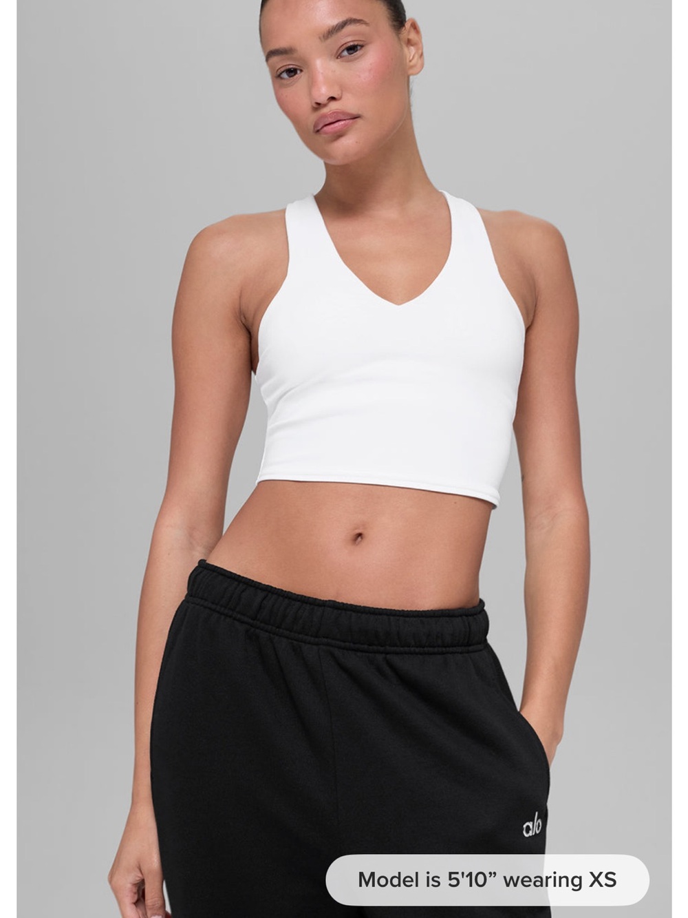 Alo Airbrush Real Bra Tank- Size Small-Bone White